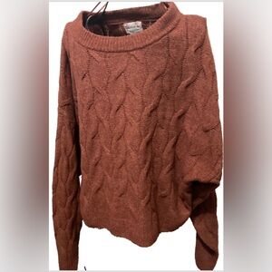Pink Republic Cable Knit Rust Sweater woman’s Size L